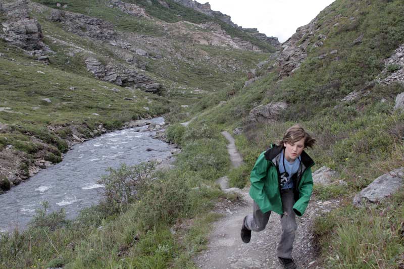 Zac runs along the Savage River trail
