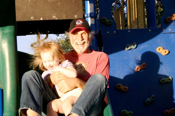 Grandpa grins