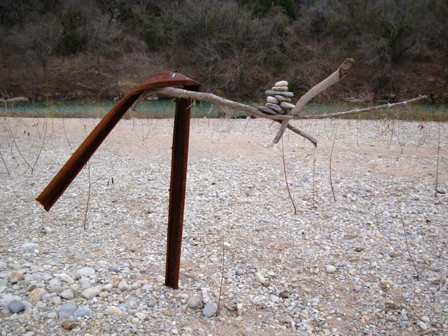 Steel, wood and rock