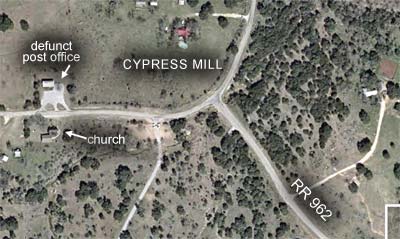 Map showing Cypress Mill