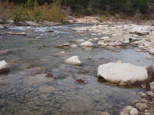 Rapids in Pedernales River just upstream from Hammett's Crossing