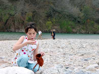 Emma finds a rock