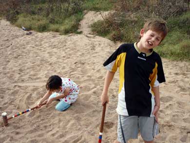 Preston & Emma play croquet