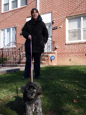 Becca with yappy dog