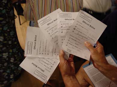 Ballots for alternative candidates.