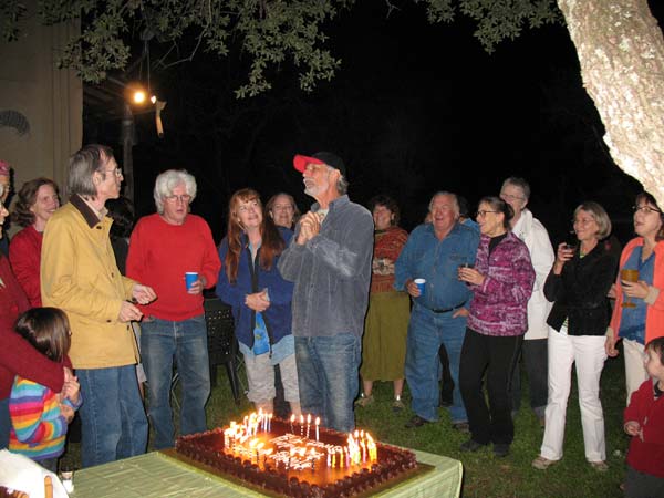 Group with cake